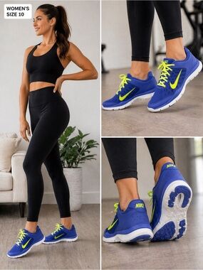 Nike Women's Blue & Neon Yellow Running Sneakers